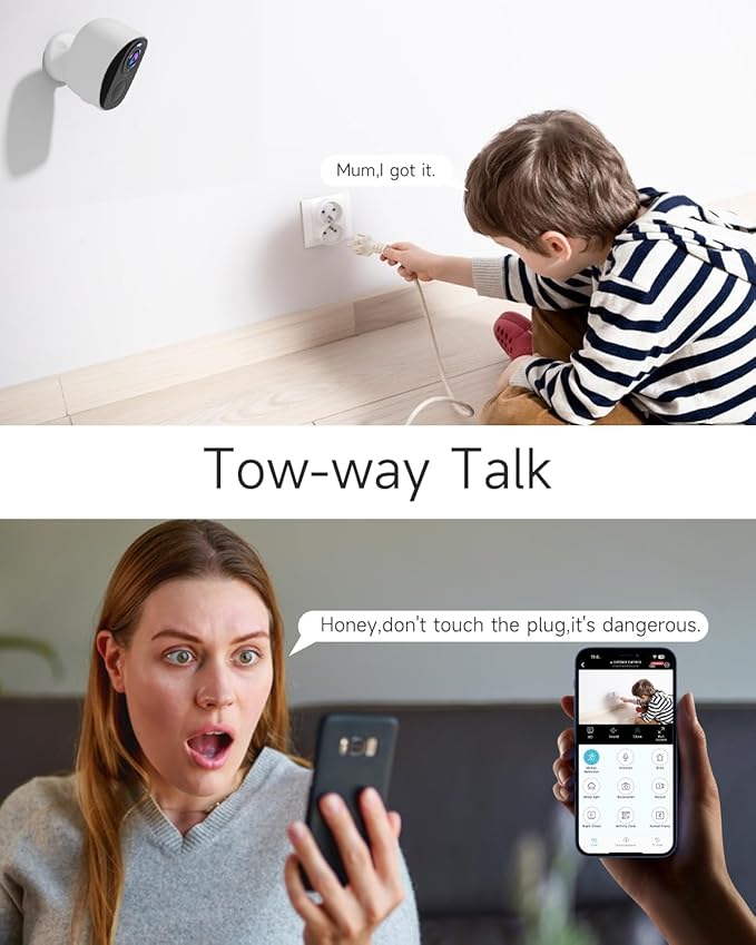 ELECCTV Upgraded 5G/2.4G WiFi Security Cameras Wireless Outdoor,2K Battery Powered Home Indoor Camera with AI Motion Detection, Siren,Color Night Vision, 2-Way Talk, IP65, Works/Alexa, Cloud/SD