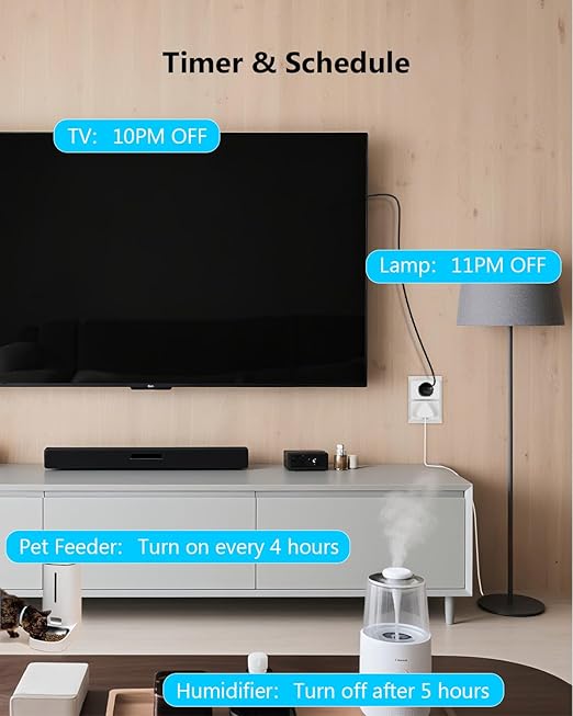 DAYBETTER Smart Plug 15A/1800W, Smart Plugs That Compatible with Alexa and Google Home, 2.4GHz WiFi Bluetooth Alexa Smart Plugs, Smart Outlet with APP Control, Timer & Schedule, 4Pack