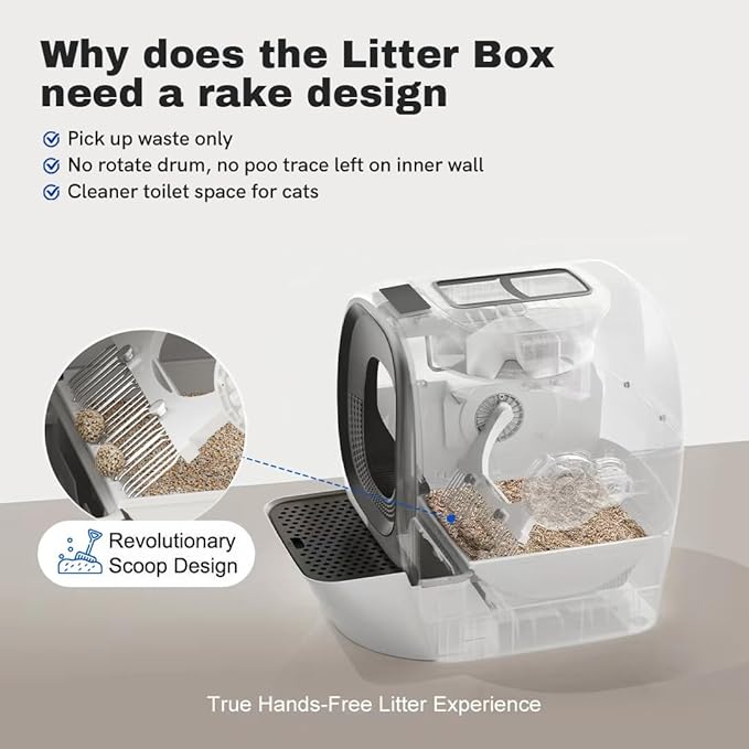 80L Auto Refill Self-Cleaning Litter Box AI Self-Refilling Robot Automatic for Multiple Cats(3-20lb) - Rake Design ScoopFree, Safety Sensors, Anti-Leakage, Odor Control, 5G WiFi App, XL