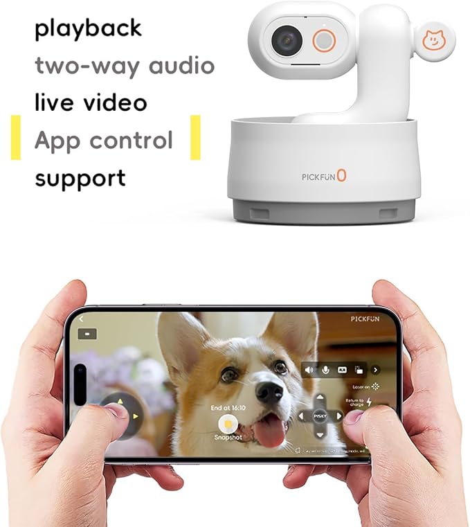 P0 AI Pet Camera with 2K Tracking, Auto Video Recording Editing & Smart Alerts, 350° Panoramic View with Night Vision, Two-Way Audio, Privacy Protection & Local Storage for Cat/Dog Monitoring