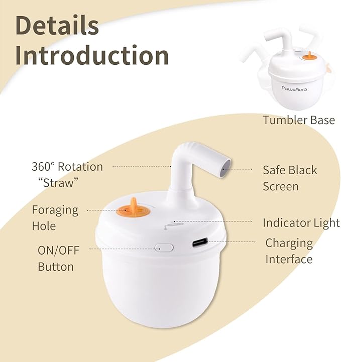 MayMaw Automatic Cat Laser Toy - 360° Self-Balancing Laser with 3 Adjustable Speeds & USB Rechargeable Interactive Toy for Bored Indoor Cats (White)