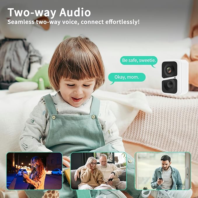 Vicohome 2K Battery-Powered WiFi Security Camera, Outdoor/Indoor with AI Motion Detection, Full Color Night Vision, 2-Way Audio, Spotlight & Siren, SD/Cloud Storage(32G Card Included)