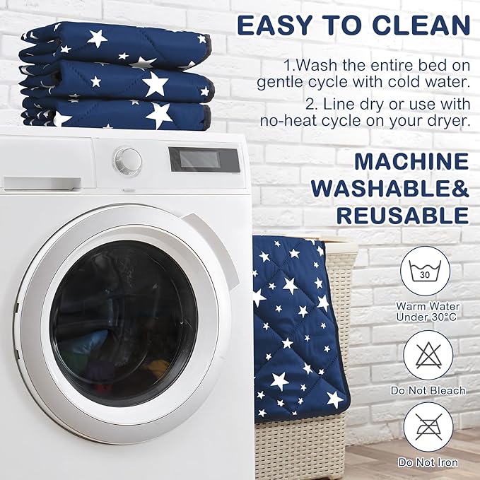 Namalu 4 Pack Self Warming Cat Bed Self Heating Cat Mat Star Pattern Soft Dog Crate Pad Thermal Pet Mat Anti Slip Kennel Dog Washable Warming Bed for Outdoor Indoor(18 x 24 Inch,Blue)