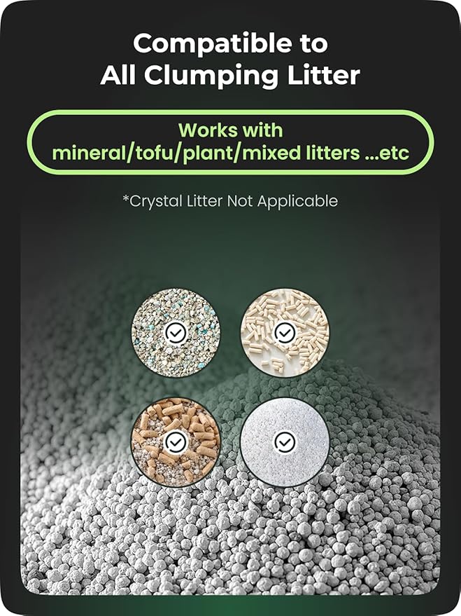 HHOLOVE TYPro Self Cleaning Cat Litter Box Automatic Hands-Free Smart Robot self Cleaning Cat Litter Box for Multiple Cats with APP Control Safe with Litter Mat Waste Bags and Deodorizer