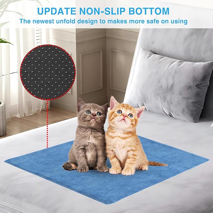 Pet Heating Pad for Dogs, Indoor Outdoor Waterproof Electric Heated Pad Mat for Cats with Chew Resistant Cord,5 Timer and 6 Level Temperature Pet Bed Warmer-23.6x35.4