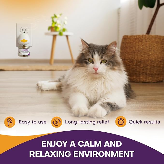 Cat Calming Diffuser 5 Pack Includes 2 Diffusers Machines & 3 Refills Pheromone Plug-In for Cats Reduce Anxiety Aggression Stress Scratching & Spraying Long Lasting Calming Diffuser Kit for All Cats