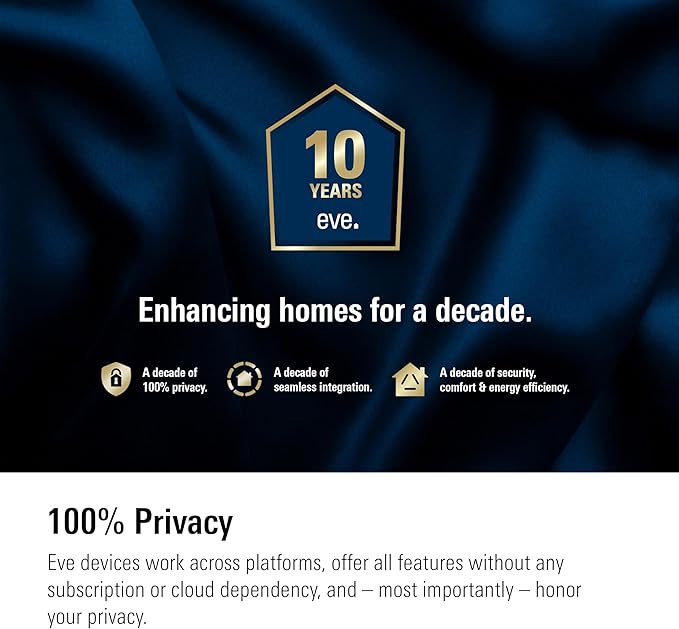 Eve Energy (Matter) 3 Pack – Smart Plug, 100% Privacy, automate Lights & appliances, Seemless Integration in Apple Home, Alexa, Google Home, SmartThings, Requires Thread Border Router