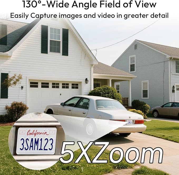 2.4G/5G WiFi Camera for Home Security with Embedded Solar Panel, 2.5K Solar Security Camera Wireless Outdoor with Color Night Vision, 2-Way Talk, Siren,IP66, Cloud/SD, AI Detection, W/Alexa