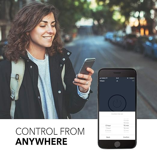 HBN Smart Plug Mini 15A, WiFi Smart Outlet Works with Alexa, Google Home Assistant, Remote Control with Timer Function, No Hub Required, ETL Certified, 2.4G WiFi Only, 4-Pack