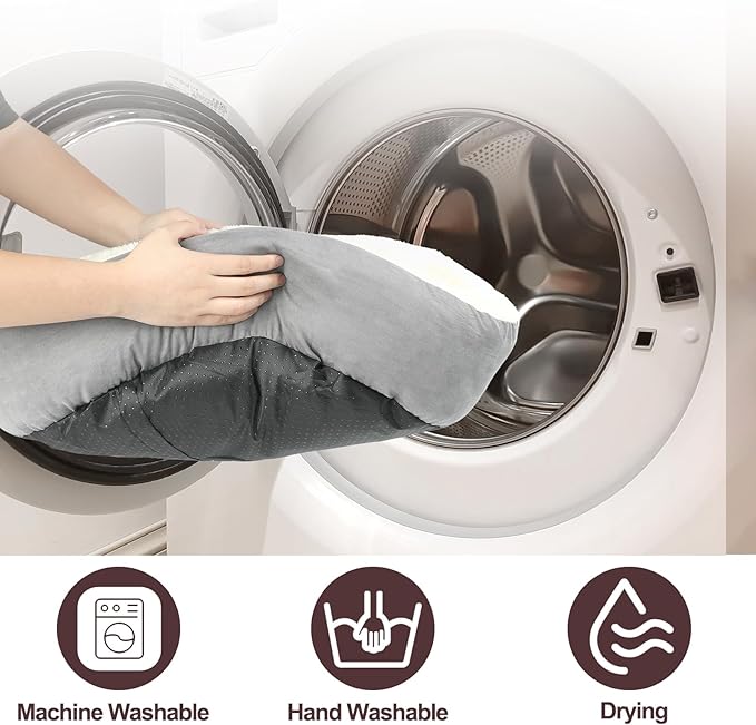 Rypet Heated Cat Bed Indoor, Soft & Cozy Donut Heated Pet Bed with Timer and Timer, Adjustable Temperature Heated Dog Beds for Small Dogs and Senior Cats with Chew Resistant Cord