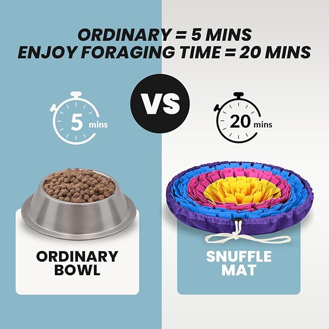 PET ARENA Snuffle Mat for Dogs - Adjustable Interactive Puzzle Toy for Large & Small Breed Slow Feeder for Mental Stimulation & Stress Relief Encourages Natural Foraging Ideal for Indoor & Outdoor Use