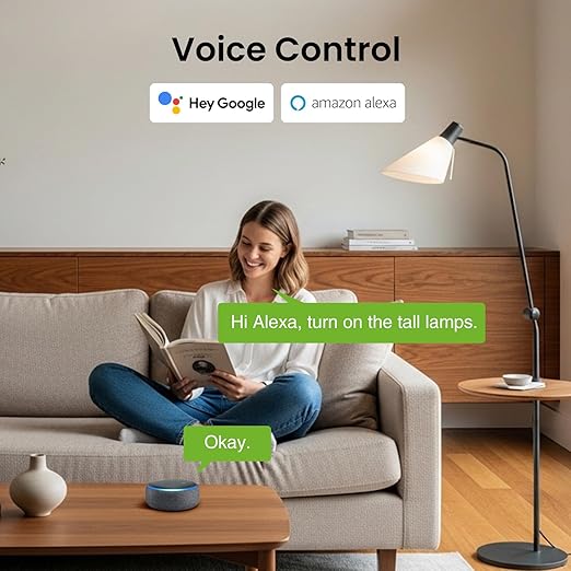 GHome Smart 5G 15A WiFi Smart Plug Compatible with Alexa and Google Home, Outlet Timer Smart Home WiFi Outlet Timer with Remote Control, 5GHz and 2.4GHz Wi-Fi Sockets, ETL FCC Listed, White, 4 Pack