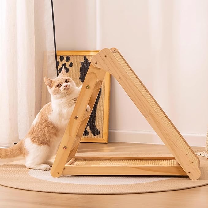 Large Sisal Cat Scratcher - Pre-Assembled Ready to Use - Solid Wood Sisal Scratching Posts for Indoor Cats Adults & Kittens