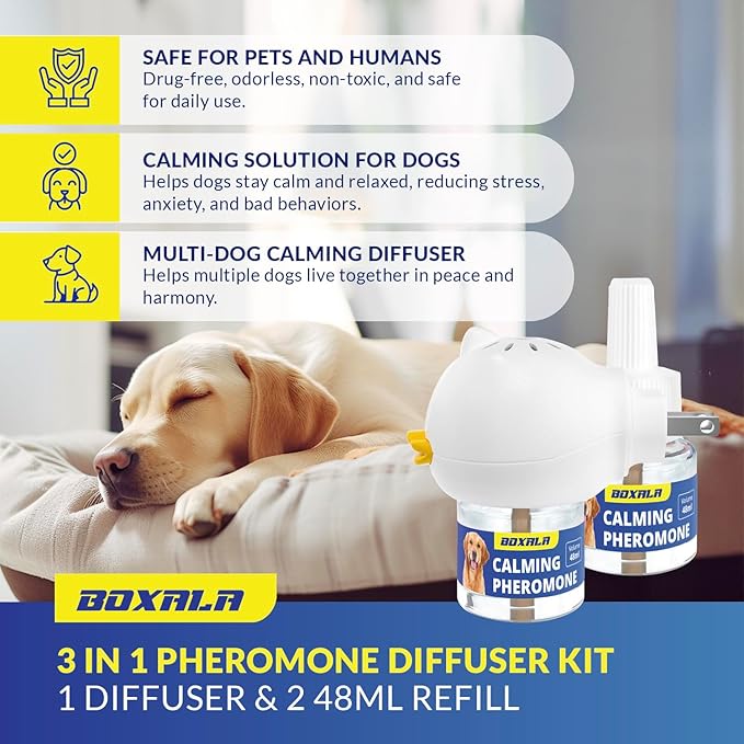 Pheromone Diffuser for Dogs: Calming Pheromone Diffuser Kit - Dog Calming Diffuser - Calming Pheromones - Dog Anxiety Relief (X Large)