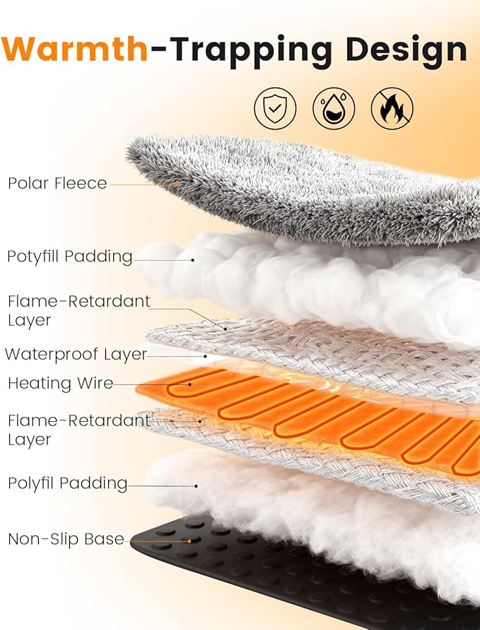 Mora Pets Pet Heating Pad Heated Dog Bed 9 Adjustable Temperature Cat Warming Mat with Timer Auto Power Off Heated Pet Bed 47 Inch for Large Dogs and Muti Pets