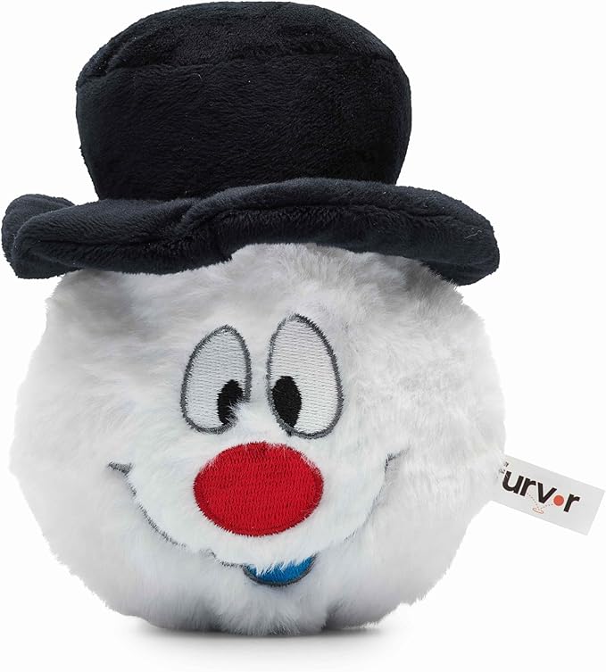 Flourish Pets 2 in 1 Christmas Multi-Layer Chew Toy for Active Dogs | Non-Toxic BPA Free Double Stitched Soft Fabric and Long-Lasting Dog Plush Toys - Snowman 3.5"