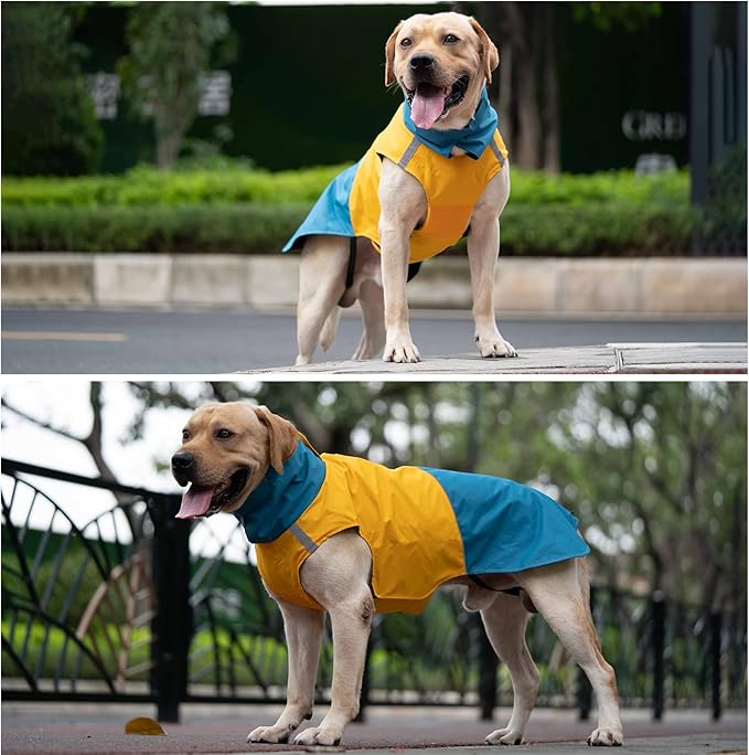 XXL Windproof Dog Winter Jackets - Waterproof Raincoats with Leash Hole, Cold Weather Coats for Dogs