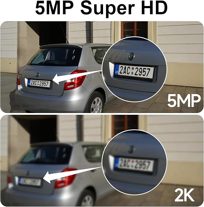 Rraycom 4Pack Wireless Home/Outdoor Security Cameras, 5MP Battery Powered Security Cameras with Spotlight Siren Alarm, AI Motion Detection, Color Night Vision, 2-Way Talk, SD/Cloud, Works with Alexa