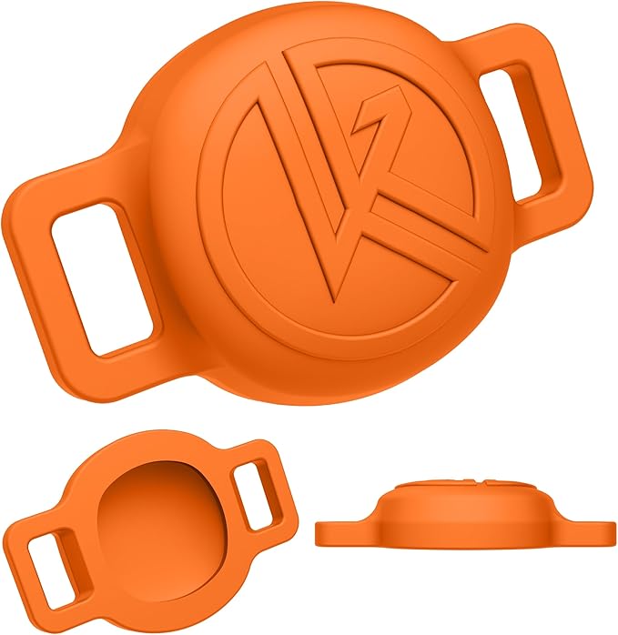 Tile Sticker Cat Collar Holder (2024): The Smallest, Lightest, and Most Comfortable Tracking Case for Cats - Track Your Pet with iPhone Samsung Android Device - Life360 for Boy Girl Kittens (Orange)