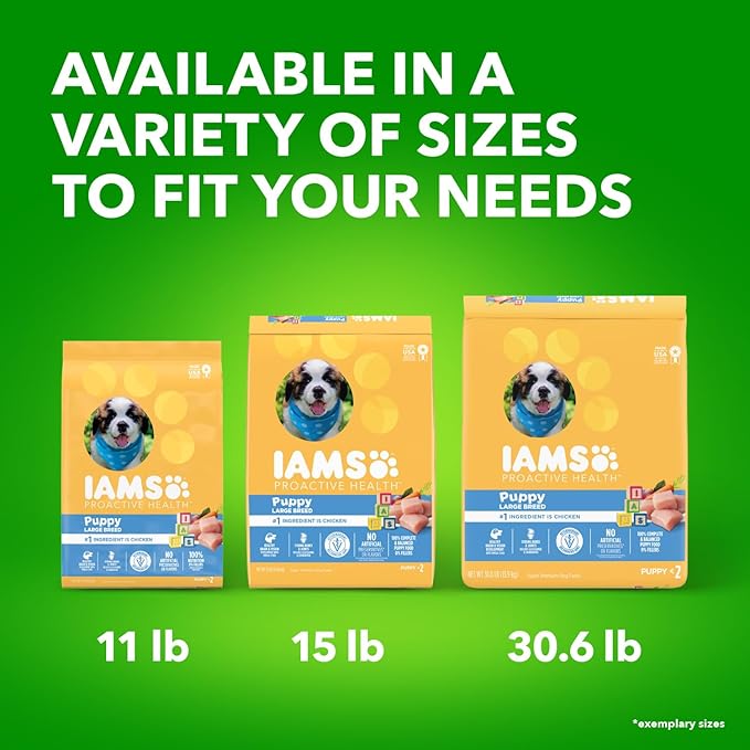 IAMS Proactive Health Large Breed Puppy Food with Real Chicken, 15 lb. Bag