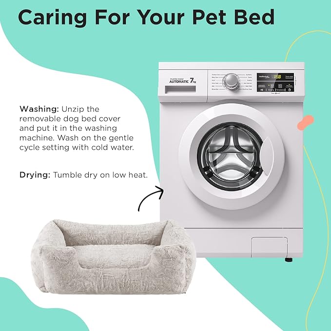 Best Friends by Sheri Soothe & Snooze Lounge Lux Memory Foam Rectangular Dog Bed, Washable, Oyster, Large 36" x 27"