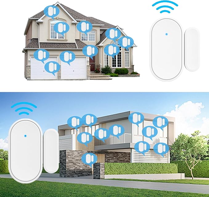 Door Sensor Detector,Smart Wireless Window Sensor Real time Alarm Compatible with Security Alarm System&Alexa&Google Assistant,Home Security Door Open Contact Sensor for Bussiness Burglar Alert