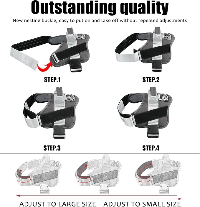 Bolux Dog Harness, No-Pull Reflective Dog Vest, Breathable Adjustable Pet Harness with Handle for Outdoor Walking - No More Pulling, Tugging or Choking