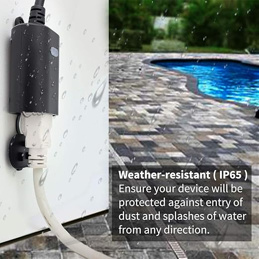 Minoston Outdoor Smart Plug, WiFi Outlet, IP65 Weatherproof, Compatible with Alexa, Google Assistant, Timer & Countdown by Smart Life APP, No Hub Required, FCC Certified, 2 Pack (MP22W)