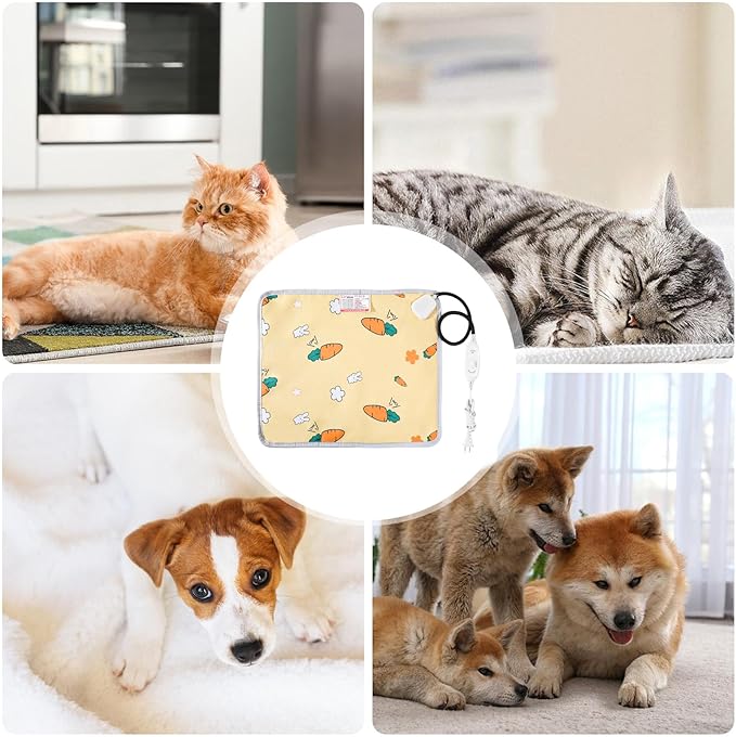 Heated Cat Bed, Adjustable Temperature Mat, 40x45cm, Heated Pet Pad, Warming Cat Cushion, Outdoor Heating Design, for House Winter Camping
