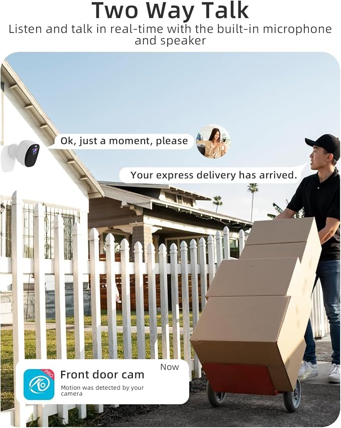 2Pack 5G&2.4G Security Cameras Wireless Outdoor ,2K Camera for Home Security with Motion Detection Spotlight Siren Alarm WiFi Surveillance Indoor Camera, Color Night Vision, 2-Way Talk, IP65, Cloud/SD