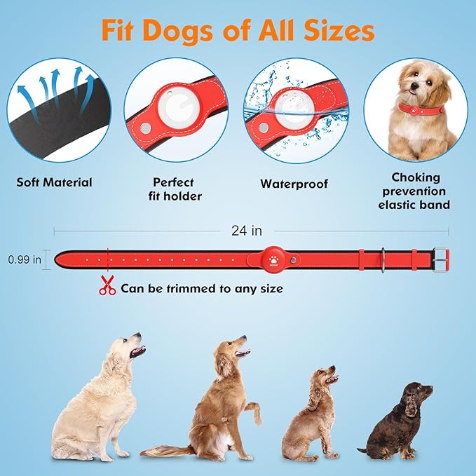 2-in-1 GPS Tracker for Dogs: Smart Collar with Real-Time Location, No Monthly Fee, Unlimited Range (iOS Only) GPS Tracker Dog Collar- Ideal for Small, Medium Large Dogs(Tracker Included)