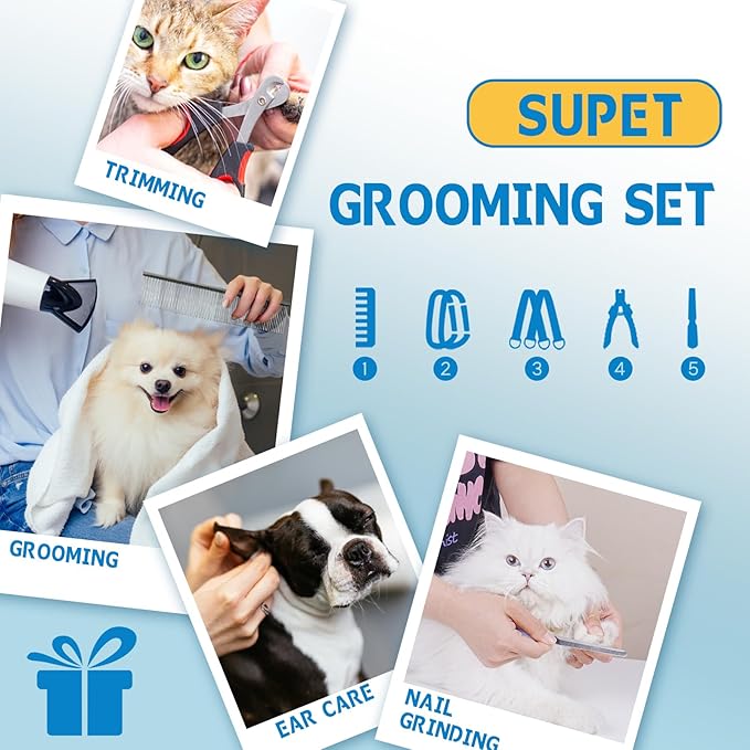 Supet Dog Grooming Hammock Harness for Dogs Cats, Relaxation Pet Nail Clipper Hammock, Restraint Dog & Large Animal Leashes Sling for Groomingk for Nail Trimming (Blue-Love, L)