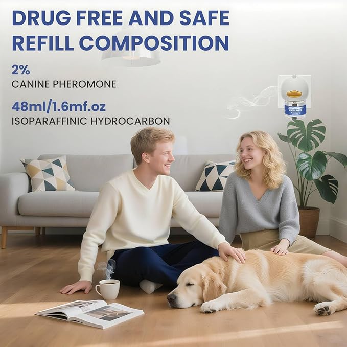 9 Pack Dog Calming Pheromones Diffuser Kit - 3 Plug-ins + 6 Refills (48mL Each) - 180 Day Supply for Anxiety, Aggression, Barking & Stress Relief in Dogs