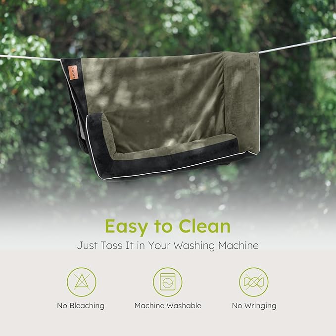 Dog Beds for Large Dogs, Orthopedic Dog Bed with Cooling Gel Memory Foam, Waterproof Large Pet Bed with Removable Washable Cover, 36" Pet Sofa Couch Dutch Velvet with Bone Toy, Black