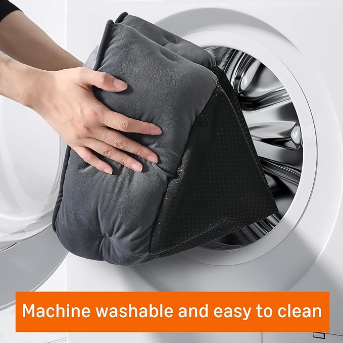 Amazon Basics Round Dog Bed for Medium Dogs, Cat Beds for Indoor Cats, Washable Pet Bed with Soft Plush Cushion, Anti-Slip Bottom, 30x24x8 Inches, Gray