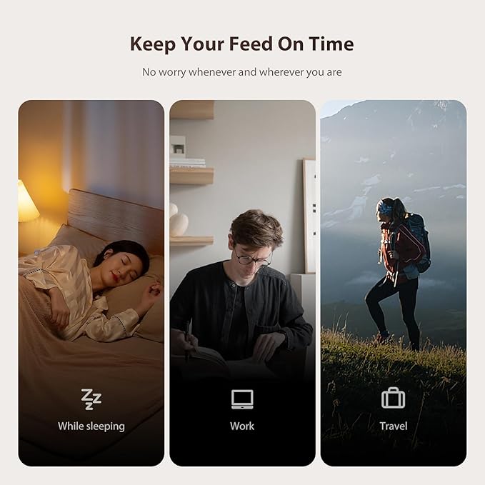 IMIPAW Automatic Cat Feeder, 3L Timed Pet Dry Food Dispenser with Clog-Free Design, Programmable, Dual Power Supply, Desiccant Bags, Auto Feeder for Cats, 1-6 Meals Per Day, with Stainless Steel