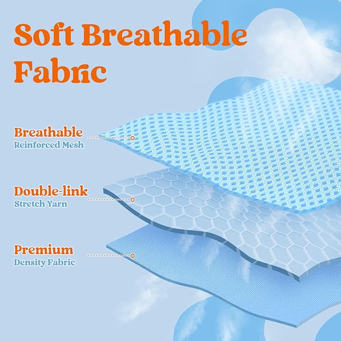 rabbitgoo Dog Harness Small Sized and Leash Set, Step-in Breathable Pet Harness, Soft Walking Reflective Puppy Vest for Small Dogs, Light Blue & Orange, L