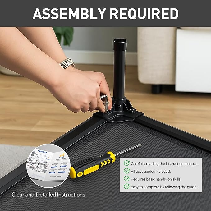 Sytopia 47'' Outdoor Elevated Dog Bed for Extra Large Dogs, Chew-Proof Pet Camping Raised Cot with Breathable Mesh - Durable Frame, Cooling Hammock Bed, Non-Slip Feet, Waterproof, Easy Clean