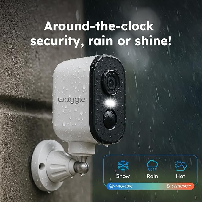 Waggle Pack of 2 4G LTE Security Camera for RV Safety | No WiFi Needed | 2K HD, 9000mAh Battery, Night Vision, 2-Way Talk & Siren Alarm | for RVs, Indoor/Outdoor Monitoring - Subscription Required