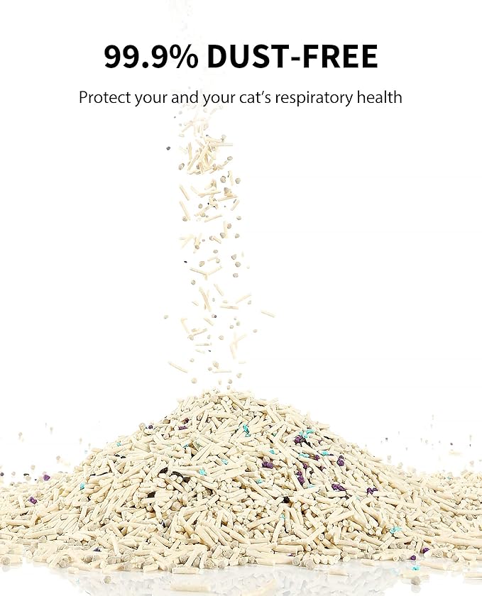 PETKIT Upgraded Clump+ Tofu Mixed Cat Litter, Water Flushable,Ultra Absorbent and Fast Drying, 100% Natural Ingredients Clumping Litter, Dust-Free Low Tracking Bentonite Litter (5.2lb×6bags)