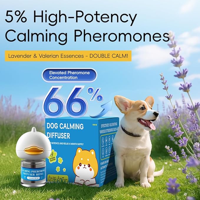 PRO! Dog Calming Diffuser to Stop Peeing in House - Calming Diffusers for Dogs with Pheromones for Anxiety Relief, Pet Calming Aid Device for Dogs Stop Barking and Marking