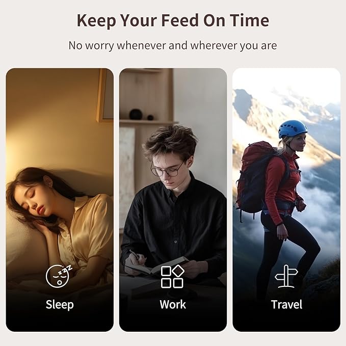 Automatic Cat Feeders with 2 Cameras and App, 4L 1080P HD Timed Pet Feeder Smart Dog Food Dispenser 2-Way Audio for Cats/Small Dogs, Cat Food Dispenser with Night Vision/Motion Alerts, WiFi 2.4G/5G