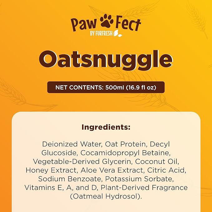 Honey & Oatmeal 16.9 oz Pet Shampoo for Dogs, Soothing Natural Formula with Colloidal Oatmeal, Aloe & Honey - Relieves Itchy Dry Skin, No Sulfates or Parabens, Gentle, Chamomile Scented