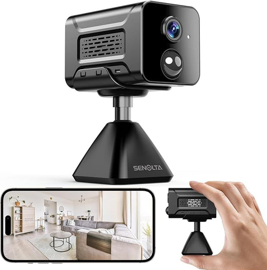 Hidden Camera – 2K HD Wireless Spy Camera with Audio/Video, Mini Indoor Camera for Home Security, AI Motion Detection, Night Vision, Built-in Siren, Two-Way Audio, 60-Day Battery Life