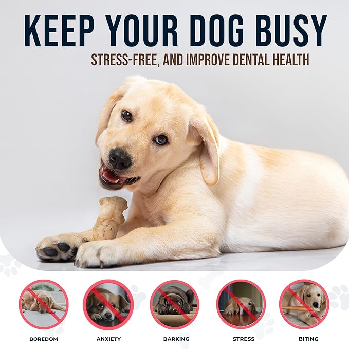 Gorilla Wood Dog Chew Toys - 100% Natural, Wood Chews for Dogs - Stress Relief, Teeth Cleaning & Reducing Boredom, Wood Dog Toy for Medium & Large Dogs