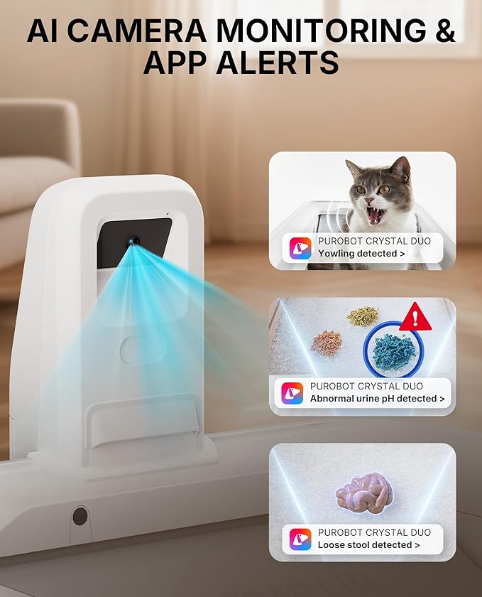 PETKIT Open-Top & AI Camera Self Cleaning Cat Litter Box, Urinary Health Monitor Automatic Cat Litter Box, Smart Robot with 2-Way Raking/5G WiFi/Safety Sensors/Odor Control for Multiple Cats (White)