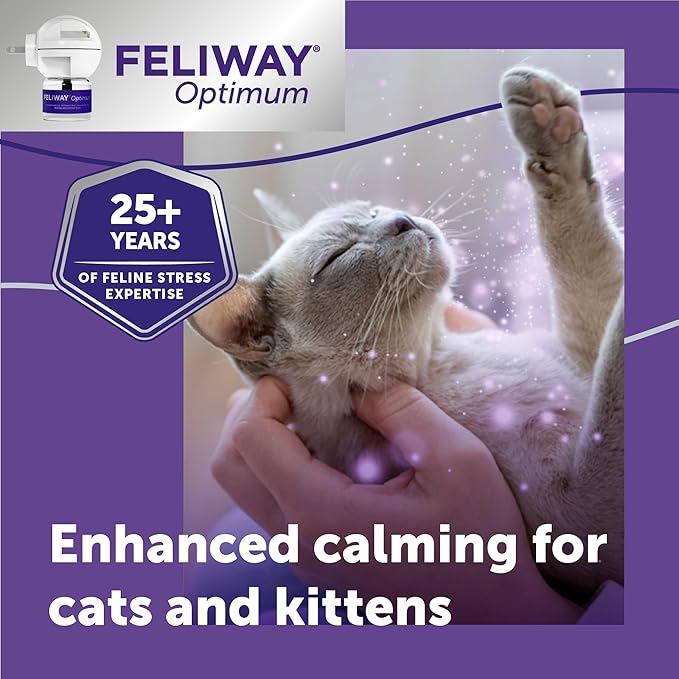 FELIWAY Optimum 3 x 30 Day Cat Calming Refills for Pheromone Diffuser & Happy Snack by FELIWAY Delicious Calming cat Treats (12-ct Chicken Flavor)