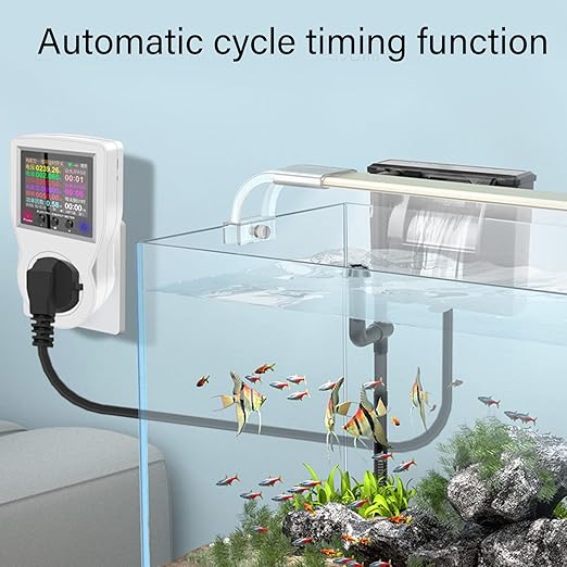 WiFi Smart Plug with Energy Monitoring Electricity Usage Monitor with LCD Display Smart Metering Socket for Home Appliances AC85‑265V US Plug 16A Maximum Current 3680W