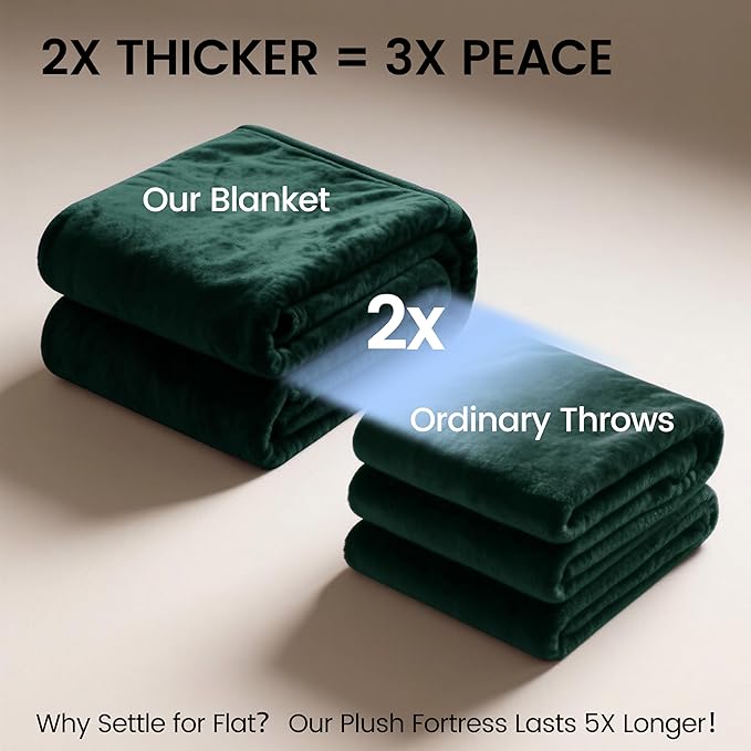 gogobunny Waterproof Bed Blanket, Reversible Sherpa Fleece Throw Blanket for Dog Puppy Cat, Furniture Cover Protects Bed Couch Sofa from Liquid Pee and Pet Fur (Forest Green, 90x90 inches)