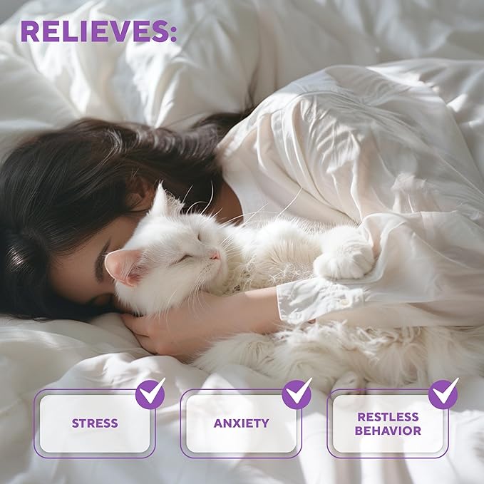 Relaxivet Natural Cat Calming Pheromone Diffuser - Improved No-Stress Formula - Anti-Anxiety Treatment #1 for Cats and Dogs with a Long-Lasting Calming Effect